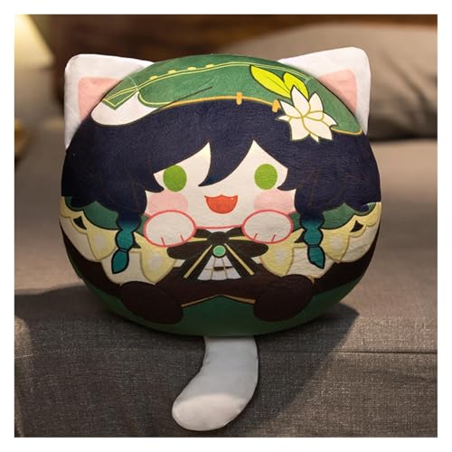 Lempefe Plüsch, Kawaii Anime Figur Schlüsselanhänger Puppe Weicher Impact Entzückendes Plüsch Wurfkissen for Gamer Fans Geschenke(Venti,35cm Pillow) von Lempefe