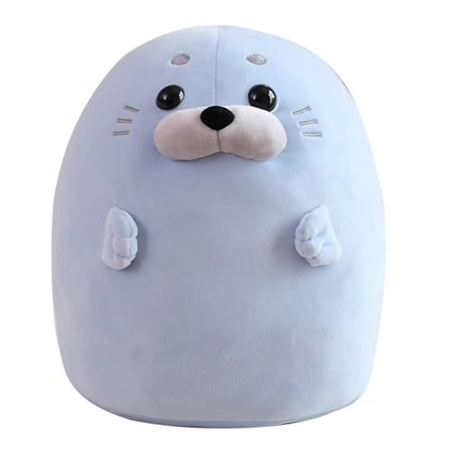 Lempefe Siegel Plüsch, Seehund Plüschtier Kissen Robbe Tierkissen Kuscheltier Spielzeug for Kinder Geburtstag(Blue,30CM/11.8IN) von Lempefe