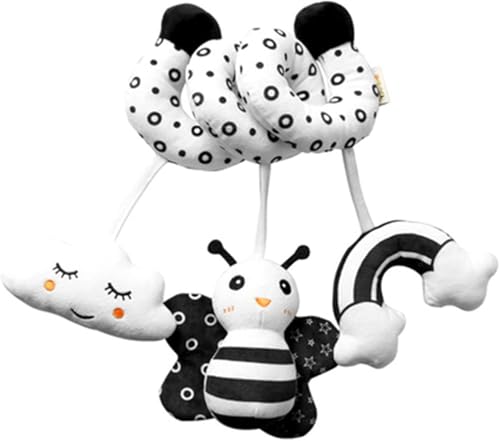 Lempefe Tier Baby Activity-Spirale Kette, Stoff-Spirale zum Greifen und Fühlen Mit Glocke Baby Spielzeug Für Babys und Kleinkinder ab 0+ Monaten (Biene) von Lempefe