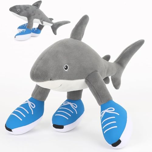 Lempefe Tralero Tralala Lustiges italienisches weiches Kuscheltier Hai mit Sneakers - Perfekt für Kinder und Erwachsene - Sammelpuppe Plüschtier für Fans (Tralero Tralala A) von Lempefe