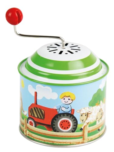 LENA 52760 Musikdrehdose Bauernhof, Musikdose ca. 10,5 x 7,5 cm, Blechdrehdose mit Melodie Old Mc Donald Has a Farm, Drehdose aus Metall, Drehorgel für Kinder ab 18 Monate, Motiv Orgel LENA 52760 Musikdrehdose Bauernhof, Musikdose ca. 10,5 x 7,5 cm, Blechdrehdose mit Melodie Old Mc Donald Has a Farm, Drehdose aus Metall, Drehorgel für Kinder ab 18 Monate, Motiv Orgel von Lena