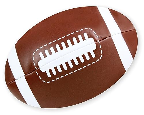 LENA 6183 15 cm, Rugby Spiel, American Football zum Werfen und Fangen üben, Sportball In-& Outdoor, Rugbyball für Kinder ab 12 Monate, Ball in Braun und Weiß von Lena