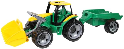 Lena 02123 - Giga Trucks Traktor mit Schaufel und Anhänger grün, Starke Riesen Spielfahrzeug Set mit Trecker mit Ladeschaufel ca. 62 cm und Hänger ca. 43 cm, Spielzeugtraktor Set für Kinder ab 3+ Lena 02123 - Giga Trucks Traktor mit Schaufel und Anhänger grün, Starke Riesen Spielfahrzeug Set mit Trecker mit Ladeschaufel ca. 62 cm und Hänger ca. 43 cm, Spielzeugtraktor Set für Kinder ab 3+ von Lena