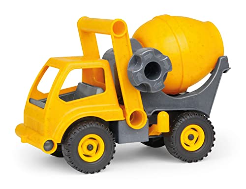 Lena 04215 - EcoActives Betonmischer, Baustellen Fahrzeug ca. 28 cm, robust mit beweglicher Mischtrommel, Spielfahrzeug für Kinder ab 2 Jahre, Gelb von Lena