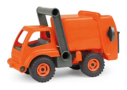 Lena 04216 - EcoActives Müllwagen mit Mülltonne, Nutzfahrzeug ca. 30 cm, Robustes Müllfahrzeug, Spielfahrzeug für Kinder ab 2 Jahre, Orange von Lena