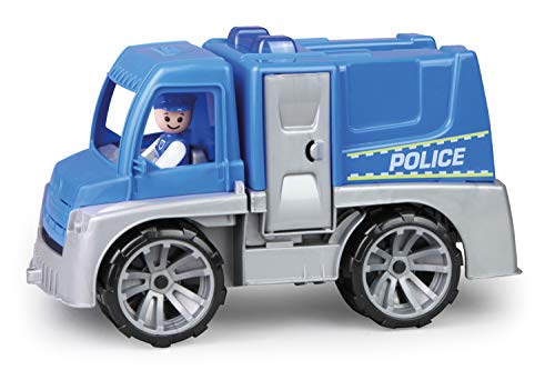 Lena 04455 - TRUXX Polizei Einsatzfahrzeug mit Spielfigur als Polizist mit Schutzschild, Polizeiauto mit Zubehör, Polizeitransporter mit Türen zum Öffnen, Spielfahrzeug für Kinder ab 24m+ von Lena