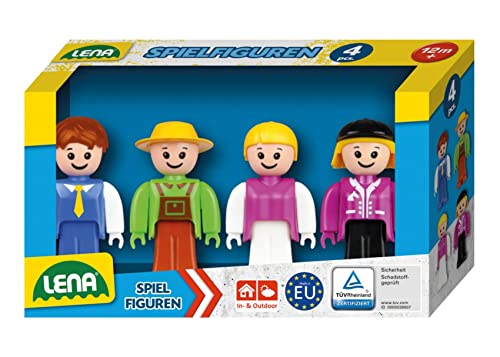 Lena 04491 Spielfiguren Set mit 4 vollbeweglichen Figuren, Actionfiguren Zubehör-Pack TRUXX² Fahrzeug Serie, Aktionfiguren für Drinnen und Draußen, für Kinder ab 12 Monaten von Lena