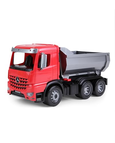 Lena 04610 - Worxx Muldenkipper Mercedes Benz Arocs, ca. 45 cm, Baustellen Spielfahrzeug für Kinder ab 3 Jahre, robuster Kipper LKW mit verriegelbarer Kippmulde und beweglicher Heckklappe von Lena