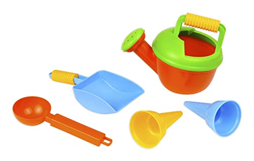 Lena 05415 Happy Sandset mit Gießkanne, Strandspielzeug 5-teilig, Sandgarnitur mit Giesser mit rutschfestem Griff, 2 Förmchen Eiswaffeln, Eislöffel und Schaufel, Sandspielzeug für Kinder ab 12 Monate Lena 05415 Happy Sandset mit Gießkanne, Strandspielzeug 5-teilig, Sandgarnitur mit Giesser mit rutschfestem Griff, 2 Förmchen Eiswaffeln, Eislöffel und Schaufel, Sandspielzeug für Kinder ab 12 Monate von Lena