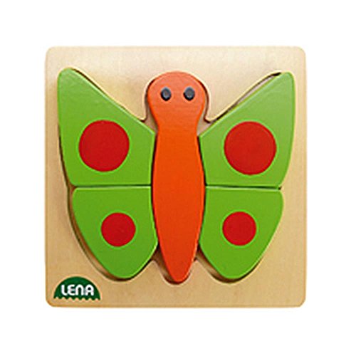 Lena 32067 - Holzpuzzle Schmetterling, Kinderpuzzle mit Grundplatte 14 x 14 cm und 5 Puzzleteilen, Teile und Platte aus FSC 100% Holz, Puzzlespiel für Kinder ab 18+ Monaten, Legespiel für Kleinkinder Lena 32067 - Holzpuzzle Schmetterling, Kinderpuzzle mit Grundplatte 14 x 14 cm und 5 Puzzleteilen, Teile und Platte aus FSC 100% Holz, Puzzlespiel für Kinder ab 18+ Monaten, Legespiel für Kleinkinder von Lena