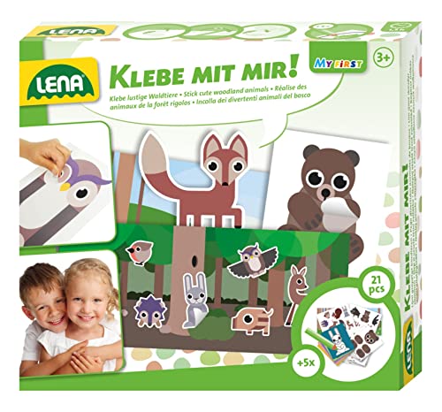 Lena 42631 - Klebe mit mir Waldtiere, 3 Jahre to 6 Jahre, 27 teilig von Lena