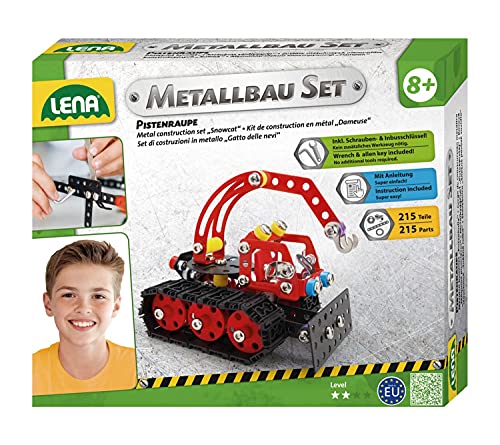Lena 42675 - Metallbau Set Pistenraupe mit 215 Teilen, Metall Bausatz inklusive Werkzeug und Anleitung, Metallbaukasten zum Zusammenbauen, Konstruktion Baukasten, Nutzfahrzeug für Kinder ab 8 Jahre Lena 42675 - Metallbau Set Pistenraupe mit 215 Teilen, Metall Bausatz inklusive Werkzeug und Anleitung, Metallbaukasten zum Zusammenbauen, Konstruktion Baukasten, Nutzfahrzeug für Kinder ab 8 Jahre von Lena