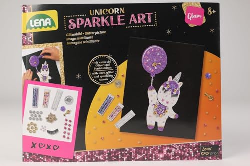 Lena 42724 Sparkle Art Unicorn, Faltschachtel, Mehrfarbig Lena 42724 Sparkle Art Unicorn, Faltschachtel, Mehrfarbig von Lena
