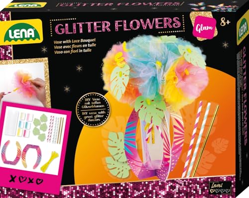 Lena 42727 Glitter Flowers, Faltschachtel, Mehrfarbig Lena 42727 Glitter Flowers, Faltschachtel, Mehrfarbig von Lena