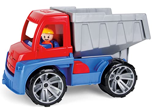 Lena 4410 Truxx, Spielfahrzeug ca. 27 cm, Spiel Set mit Kipper und Spielfigur, Kippaster für Kinder ab 2 Jahre von Lena