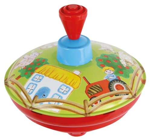 Lena 52412 Brummkreisel Bauernhof Ø 13 cm, Metall Schwungkreisel aus Blech, klassischer Pumpkreisel, Blechkreisel mit Tier Motiv, Kreisel mit Standspitze, Spielzeugkreisel für Kinder ab 18 Monate Lena 52412 Brummkreisel Bauernhof Ø 13 cm, Metall Schwungkreisel aus Blech, klassischer Pumpkreisel, Blechkreisel mit Tier Motiv, Kreisel mit Standspitze, Spielzeugkreisel für Kinder ab 18 Monate von Lena