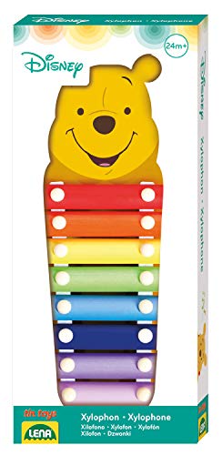 Lena 52950 - Xylofon Disney Winnie The Pooh, Holzxylofon mit 8 Metall Klangplättchen und 2 Schlägel aus Holz, Glockenspiel Schlaginstrument für Kinder ab 24 Monate, Kinderinstrument in Puuh Bär Form Lena 52950 - Xylofon Disney Winnie The Pooh, Holzxylofon mit 8 Metall Klangplättchen und 2 Schlägel aus Holz, Glockenspiel Schlaginstrument für Kinder ab 24 Monate, Kinderinstrument in Puuh Bär Form von Lena