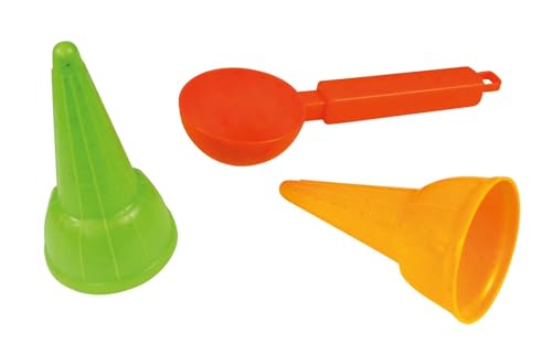 Lena 5426 Eco Sandspielset EIS 3-teilig, Eislöffel, 2 Eiswaffeln, Sandset aus Kunststoff-Holz-Gemisch mit Holzduft, Set im Naturnetz mit Hangtag, Sandspielzeug für Mädchen und Jungen ab 12 Monaten von Lena