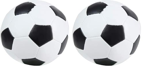 Lena 62177EC Soft-Fußball schwarz/weiß 13 cm - Softball Fußball aus Schaumstoff für Langen Ballspielspaß, Kinder Schaumstoffball Indoor & Outdoor (Packung mit 2) von Lena