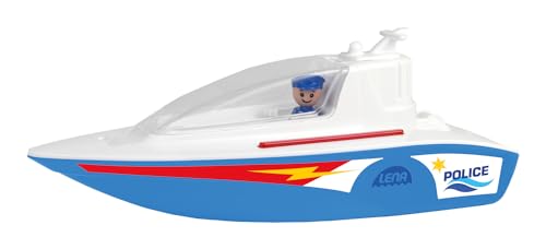 Lena BOAZZ Polizeiboot 36 cm, Spielzeugboot Indoor und Outdoor geeignet, für Kinder ab 2 Jahren, Kabine zum öffnen, Zwei Sitzplätze Plus Spielfigur, Blau Lena BOAZZ Polizeiboot 36 cm, Spielzeugboot Indoor und Outdoor geeignet, für Kinder ab 2 Jahren, Kabine zum öffnen, Zwei Sitzplätze Plus Spielfigur, Blau von Lena