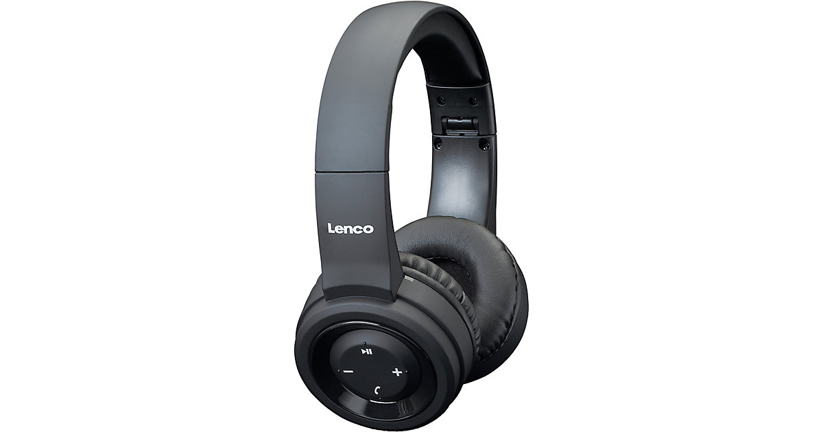 HPB-330BK - faltbarer, IPX4 spritzwassergeschützter Bluetooth- Kopfhörer, schwarz schwarz/grau HPB-330BK - faltbarer, IPX4 spritzwassergeschützter Bluetooth- Kopfhörer, schwarz schwarz/grau von Lenco