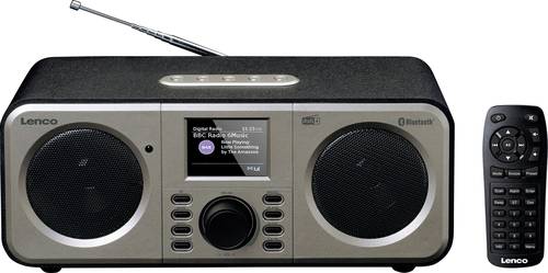 Lenco DAR-030 Tischradio DAB+, UKW Bluetooth® Weckfunktion Schwarz-Grau von Lenco