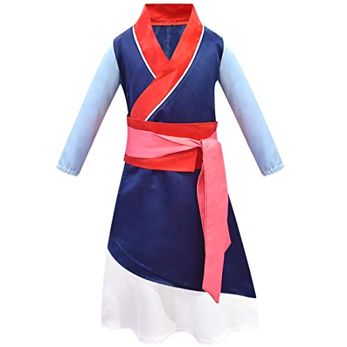 Lengender Prinzessin Mulan Kleid Kind Mädchen Kostüm (Dress A, 140) von Lengender