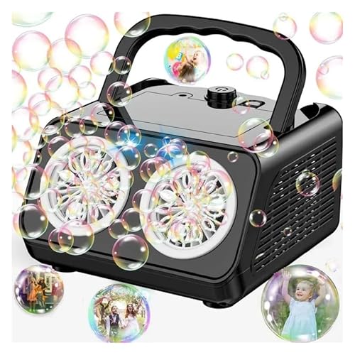 Seifenblasenmaschine, tragbar 20.000 + Blasen/Minute, 26 Löcher für Blasen/Wasser mit Blasen, Spielzeug für Kinder, Geschenkidee zum Geburtstag (schwarz) von Lengender