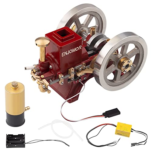 ENJOMOR 6cc Hit and Miss Engine - Horizontales Mini-Benzinmotormodell mit Verdunstungskühlung für Display & Sammlung von LenyKingPro