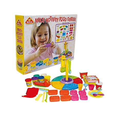 Leo & Emma Knete großes Spielset mit Spielknete Kreativ-Set Knete Kinder (Multi-Activity Food Center) von Leo & Emma