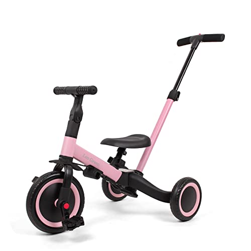 Leogreen 4 in 1 Laufräder, Kinderdreirad mit Schubstange, Laufrad Dreirad, für Kinder ab 1 Jahre bis 3 Jahren, bis zum 25kg, Rosa Leogreen 4 in 1 Laufräder, Kinderdreirad mit Schubstange, Laufrad Dreirad, für Kinder ab 1 Jahre bis 3 Jahren, bis zum 25kg, Rosa von Leogreen
