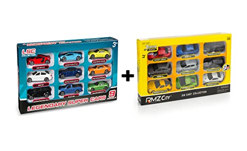 LEOMARK EIN Satz von Autos für Kinder - Zwei Sätze - (18 Stück), für EIN Geschenk, Bunte Kartons von Leomark