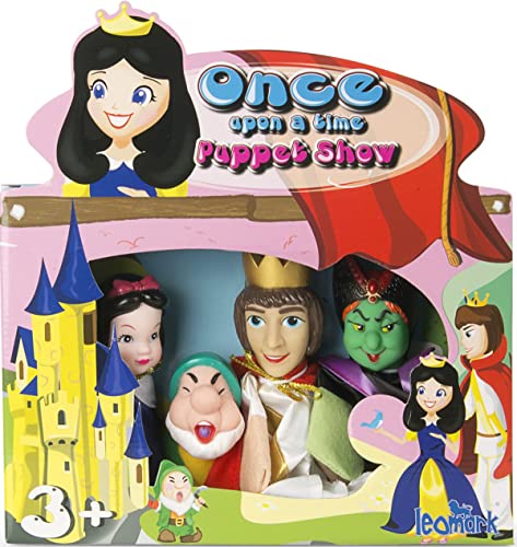 Leomark Große Handpuppen Set für Kinder - Prinzessin Schneewittchen - Bunte Puppen zum Spielen im Theater, Performance, Spektakel, 4 STÜCK von Leomark