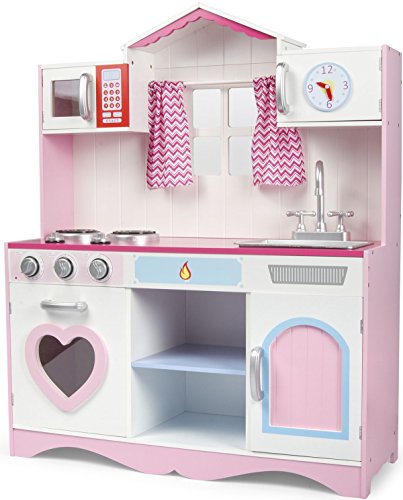 Leomark Rosa Küche mit Fenster - PINK Play - Spielküche aus Holz, Kinderküche mit Zubehör, Spielzeug für Kinder, wunderschönes Design, Funktionale Spielzeug, Höhe 101 cm Leomark Rosa Küche mit Fenster - PINK Play - Spielküche aus Holz, Kinderküche mit Zubehör, Spielzeug für Kinder, wunderschönes Design, Funktionale Spielzeug, Höhe 101 cm von Leomark