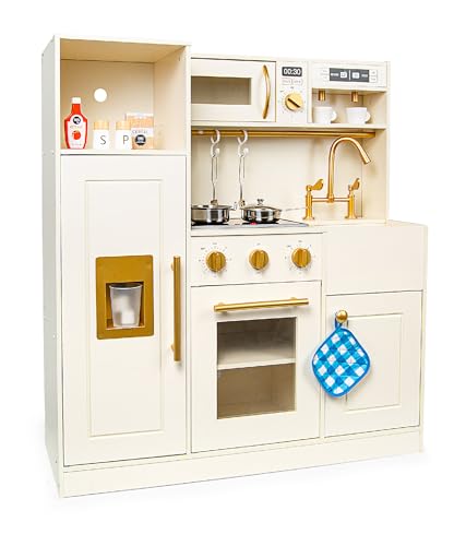 Leomark Spielküche aus Holz – Kinderküche Roma mit Zubehör und Gold Holzküche mit Küchenzubehör für Kinder Höhe: 89 cm Rollenspiel Geschenkidee Leomark Spielküche aus Holz – Kinderküche Roma mit Zubehör und Gold Holzküche mit Küchenzubehör für Kinder Höhe: 89 cm Rollenspiel Geschenkidee von Leomark