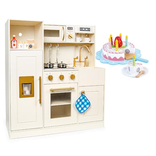 Leomark Spielküche aus Holz – Kinderküche Roma mit Zubehör und Gold Holzküche mit Küchenzubehör für Kinder Holz Geburtstagskuchen Höhe: 89 cm Rollenspiel Geschenkidee Leomark Spielküche aus Holz – Kinderküche Roma mit Zubehör und Gold Holzküche mit Küchenzubehör für Kinder Holz Geburtstagskuchen Höhe: 89 cm Rollenspiel Geschenkidee von Leomark