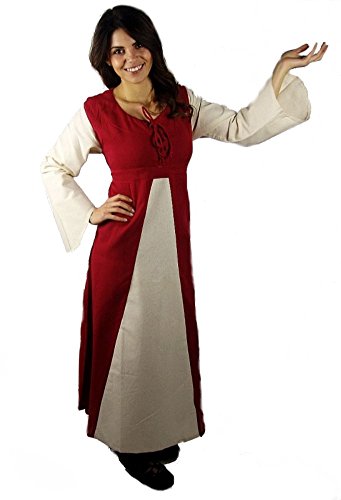 Leonardo Carbone Mittelalter Marktkleid - Damen Faelis XXXL/rot/Natur von Leonardo Carbone