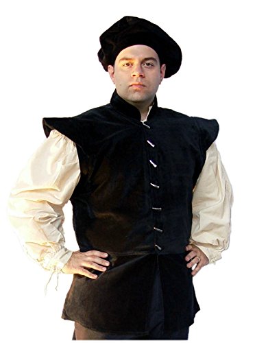 Leonardo Carbone Mittelalter Wams - Herren Gaston XL/schwarz von Leonardo Carbone