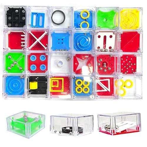 24 Stück Geduldspiele für Kinder, Knobelspiele Adventskalender Mini Puzzle Kinder Geschicklichkeitsspiele, Denkspiele, Geeignet als Geburtstagsparty-Geschenke, Knobel Adventskalender, Mitbringsel 24 Stück Geduldspiele für Kinder, Knobelspiele Adventskalender Mini Puzzle Kinder Geschicklichkeitsspiele, Denkspiele, Geeignet als Geburtstagsparty-Geschenke, Knobel Adventskalender, Mitbringsel von Leonshco