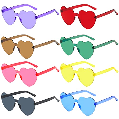 8 Paar Farbige Herz Sonnenbrille Set,Retro Transparent Randlose Party Brille,Lustige Brille,Herz Hippie Brille ,Passend Für Urlaub,Party,Hochzeit,Halloween,Weihnachten Und Andere Kostüm Brille 8 Paar Farbige Herz Sonnenbrille Set,Retro Transparent Randlose Party Brille,Lustige Brille,Herz Hippie Brille ,Passend Für Urlaub,Party,Hochzeit,Halloween,Weihnachten Und Andere Kostüm Brille von Leonshco