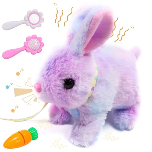 Elektrisches kaninchen spielzeug kuscheltier hasen spielzeug, Osterhase Interaktives Spielzeug, realistischen Geräuschen, wackelnden Ohren, zuckender Nase, 18 cm springt plüschhase für Jungen Mädchen Elektrisches kaninchen spielzeug kuscheltier hasen spielzeug, Osterhase Interaktives Spielzeug, realistischen Geräuschen, wackelnden Ohren, zuckender Nase, 18 cm springt plüschhase für Jungen Mädchen von Leonshco