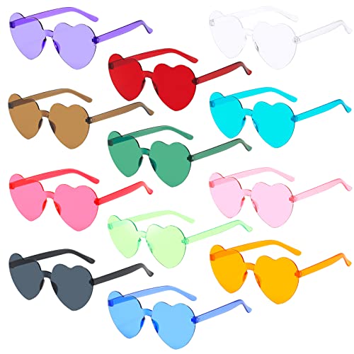 Leonshco Retro Herz Partybrille, 12 Stück Farbige Herz Sonnenbrille Set, Passend Für Urlaub, Party, Hochzeit, Halloween, Weihnachten Und Andere Kostüm Brille Leonshco Retro Herz Partybrille, 12 Stück Farbige Herz Sonnenbrille Set, Passend Für Urlaub, Party, Hochzeit, Halloween, Weihnachten Und Andere Kostüm Brille von Leonshco