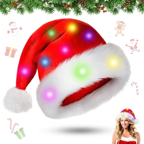 Leonshco Weihnachtsmütze, Weihnachtsmütze mit Licht, Weihnachtsmütze Lustig, Weihnachtsmützen Erwachsene, Nikolausmütze Kinder, Weihnachtsmütze Glitzer für Cosplay Weihnachten Karneval Party Geschenk Leonshco Weihnachtsmütze, Weihnachtsmütze mit Licht, Weihnachtsmütze Lustig, Weihnachtsmützen Erwachsene, Nikolausmütze Kinder, Weihnachtsmütze Glitzer für Cosplay Weihnachten Karneval Party Geschenk von Leonshco