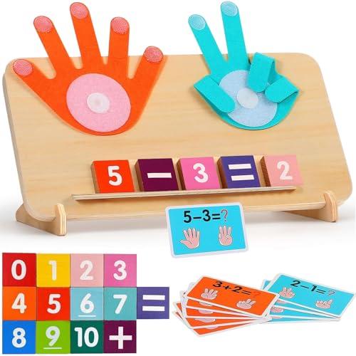 Holz Mathe Spielzeug Zählen Lernen für Kinder, Pädagogische Rechenspiel 3 4 5 6 Jahre, Montessori Mathe Zählspielzeug, Fingerzähl-Lernspielzeug, Frühpädagogisches Spielzeug für Jungen und Mädchen Holz Mathe Spielzeug Zählen Lernen für Kinder, Pädagogische Rechenspiel 3 4 5 6 Jahre, Montessori Mathe Zählspielzeug, Fingerzähl-Lernspielzeug, Frühpädagogisches Spielzeug für Jungen und Mädchen von Leonshco