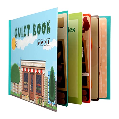 Quiet Book Montessori Spielzeug, 3D Busy Book Sensorik Spielzeug, Skills Educational Activity Buch, Interactive Activity Book, Early Learning Toy Babybuch für 1 2 3 4 Jahre Alte Kinder (Gemüse) von Leonshco