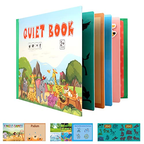 Quiet Book Montessori Spielzeug, 3D Busy Book Sensorik Spielzeug, Skills Educational Activity Buch, Interactive Activity Book, Early Learning Toy Babybuch für 1 2 3 4 Jahre Alte Kinder (Tier) von Leonshco