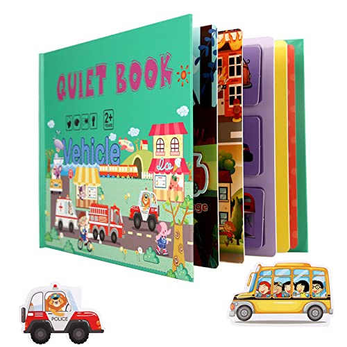 Quiet Book Montessori Spielzeug, 3D Busy Book Sensorik Spielzeug, Skills Educational Activity Buch, Interactive Activity Book, Early Learning Toy Babybuch für 1 2 3 4 Jahre Alte Kinder (Transport) von Leonshco