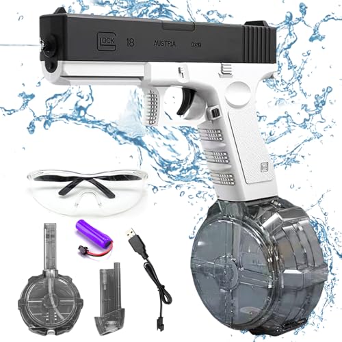 Wasserpistole Elektrisch, Kinder Erwachsene Wasserspritzpistole Elektrische Wasserpistole Große Reichweite 16FT, 60CC + 500CC Große Kapazität Wasserpistolen für Pool Strand Party Sommer Spielzeug Wasserpistole Elektrisch, Kinder Erwachsene Wasserspritzpistole Elektrische Wasserpistole Große Reichweite 16FT, 60CC + 500CC Große Kapazität Wasserpistolen für Pool Strand Party Sommer Spielzeug von Leonshco