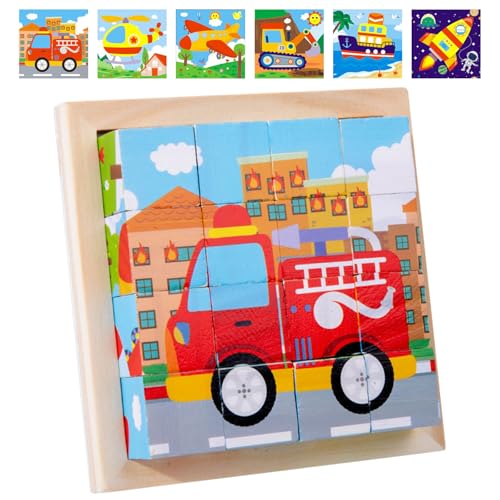 Würfelpuzzle Holz 3D Bilderwürfel Puzzlespiele, 6 in 1 Holzpuzzle Kinder Montessori Puzzle Würfel Spielzeug, Fördert Hand-Auge-Koordination, Geschenk für Jungen Mädchen, für Kinder ab 1 2 3 4 Jahre Würfelpuzzle Holz 3D Bilderwürfel Puzzlespiele, 6 in 1 Holzpuzzle Kinder Montessori Puzzle Würfel Spielzeug, Fördert Hand-Auge-Koordination, Geschenk für Jungen Mädchen, für Kinder ab 1 2 3 4 Jahre von Leonshco