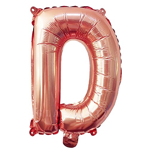 Lepep 40 cm Roségold Luftballons Zahlen von 0 bis 9 Buchstaben von A bis Z Party Deko Ballons für Geburtstag Babydusche Brautparty Hochzeit Abschlussball Folienballons Dekoration (Buchstabe D) von Lepep